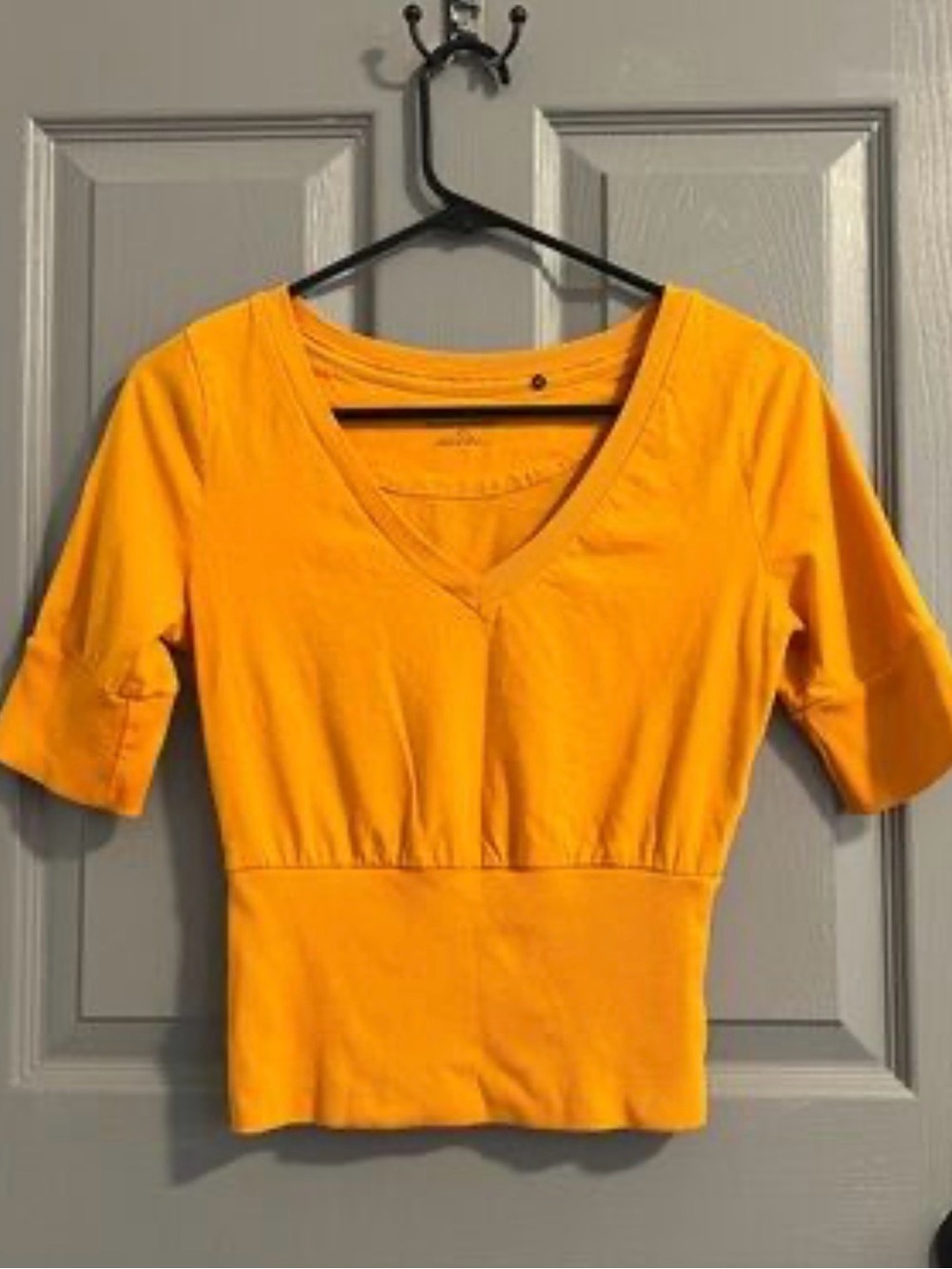 Bright Orange V-Neck Women's Top